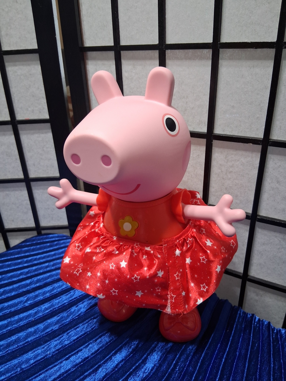 Peppa Pig Red Star Dress Pink Figure Doll